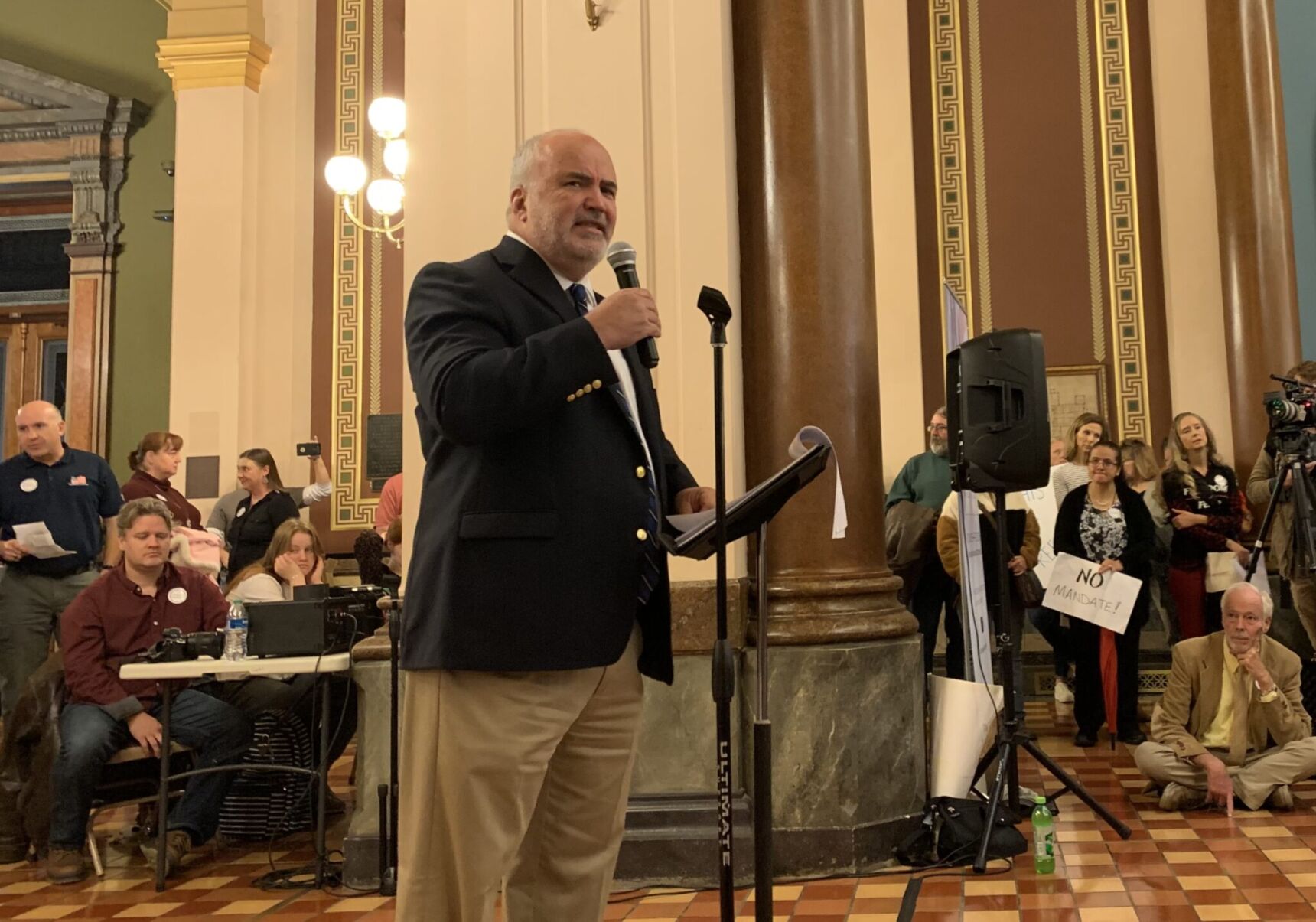 Candidate for U.S. House Jim Carlin visits Independence on campaign stop